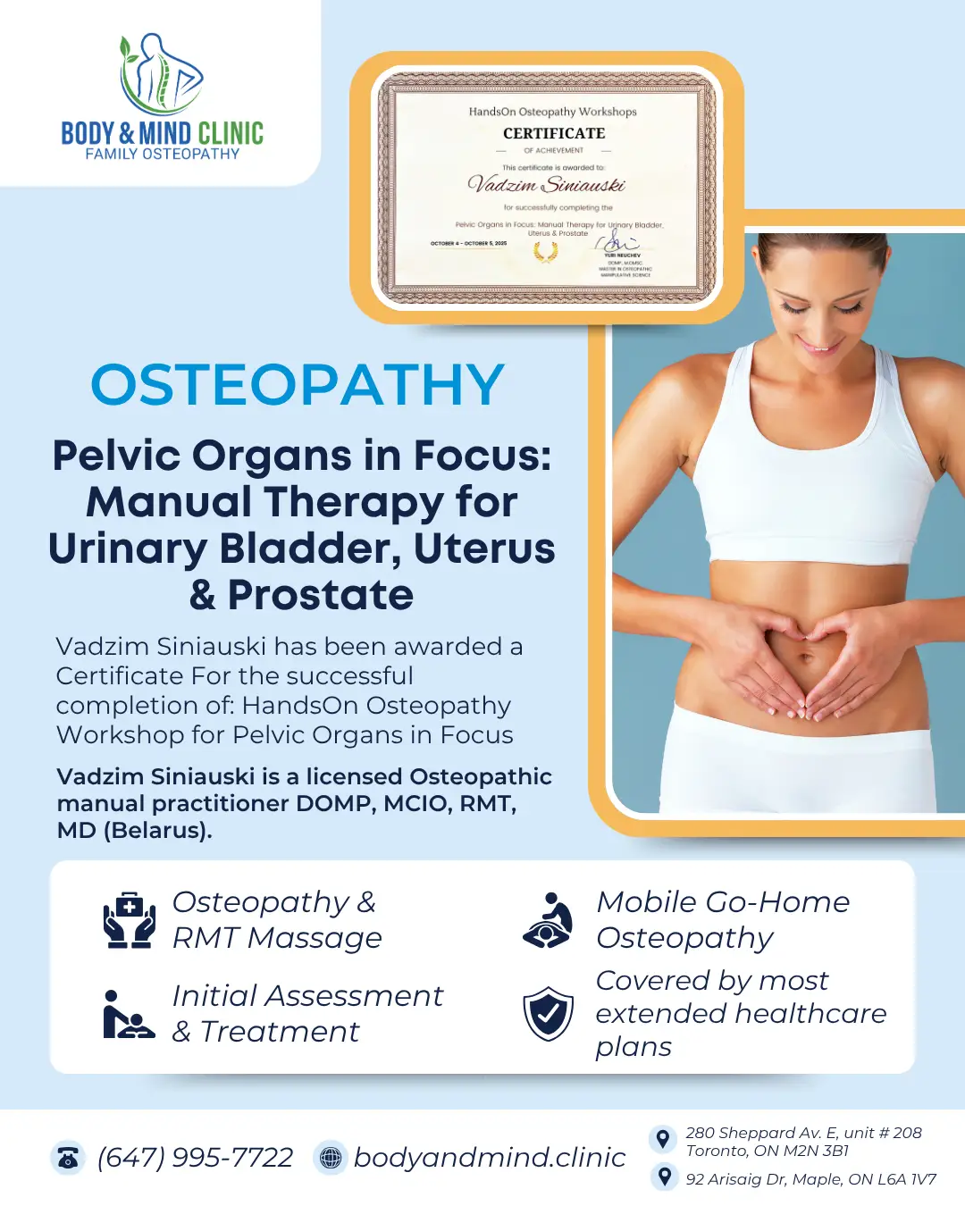 Manual Therapy for Urinary Bladder, Uterus Prostate